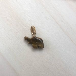 Tiger Eye Elephant Small Pendant/Charm